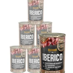 BELCANDO® Nassfutter für Hunde Adult, Iberico Schwein mit Kichererbsen & Preiselbeeren
