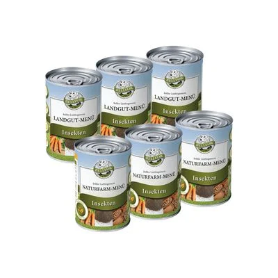 Bellfor Nassfutter auf Insektenbasis: Starter-Paket mit Landgut-Menü (3 1 Stück