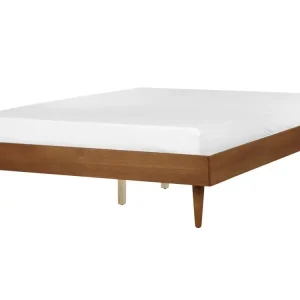 Bett mit Lattenrost Holz TOUCY 140 x 200 cm Braun - HaustierPro