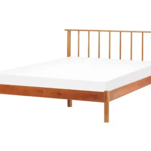 Bett mit Lattenrost Kiefernholz BARRET 140 x 200 cm Braun - HaustierPro