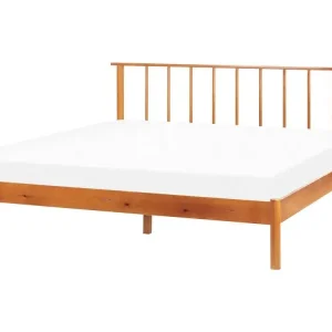 Bett mit Lattenrost Kiefernholz BARRET 160 x 200 cm Braun - HaustierPro