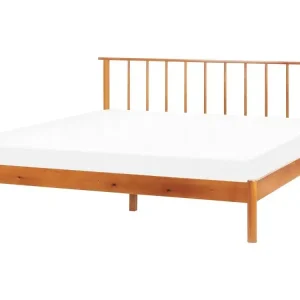 Bett mit Lattenrost Kiefernholz BARRET 180 x 200 cm Braun - HaustierPro