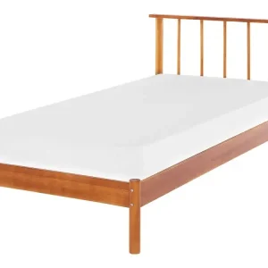 Bett mit Lattenrost Kiefernholz BARRET 90 x 200 cm Braun - HaustierPro