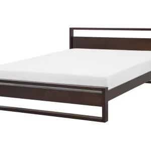 Bett mit Lattenrost Kiefernholz GIULIA 160 x 200 cm Dunkelbraun - HaustierPro