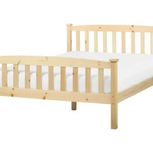 Bett mit Lattenrost Kiefernholz GIVERNY 140 x 200 cm Hellbraun - HaustierPro