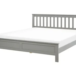 Bett mit Lattenrost Kiefernholz MAYENNE 180 x 200 cm Grau - HaustierPro