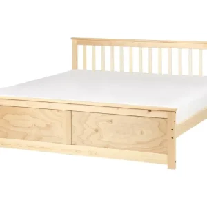 Bett mit Lattenrost Kiefernholz OLENDON 180 x 200 cm Hellbraun - HaustierPro