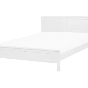 Bett mit Lattenrost Kiefernholz OLIVET 140 x 200 cm Weiß - HaustierPro