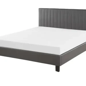 Bett mit Lattenrost Kunstleder POITIERS 140 x 200 cm Grau - HaustierPro