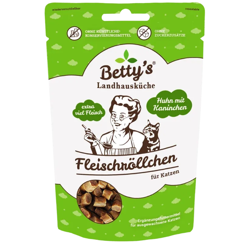 Bettys Landhausküche Cat Snack Fleischröllchen Huhn & Kaninchen 50 g