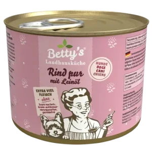 Bettys Landhausküche Hund Dose Rind pur mit Leinöl 200 g