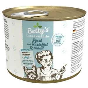 Bettys Landhausküche Hund Dose Sensitiv Pferd mit Kartoffel & Distelöl 200 g