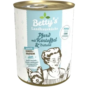 Bettys Landhausküche Hund Dose Sensitiv Pferd mit Kartoffel & Distelöl 400 g