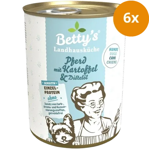 Bettys Landhausküche Hund Dose Sensitiv Pferd mit Kartoffel & Distelöl 400 g - Image 2