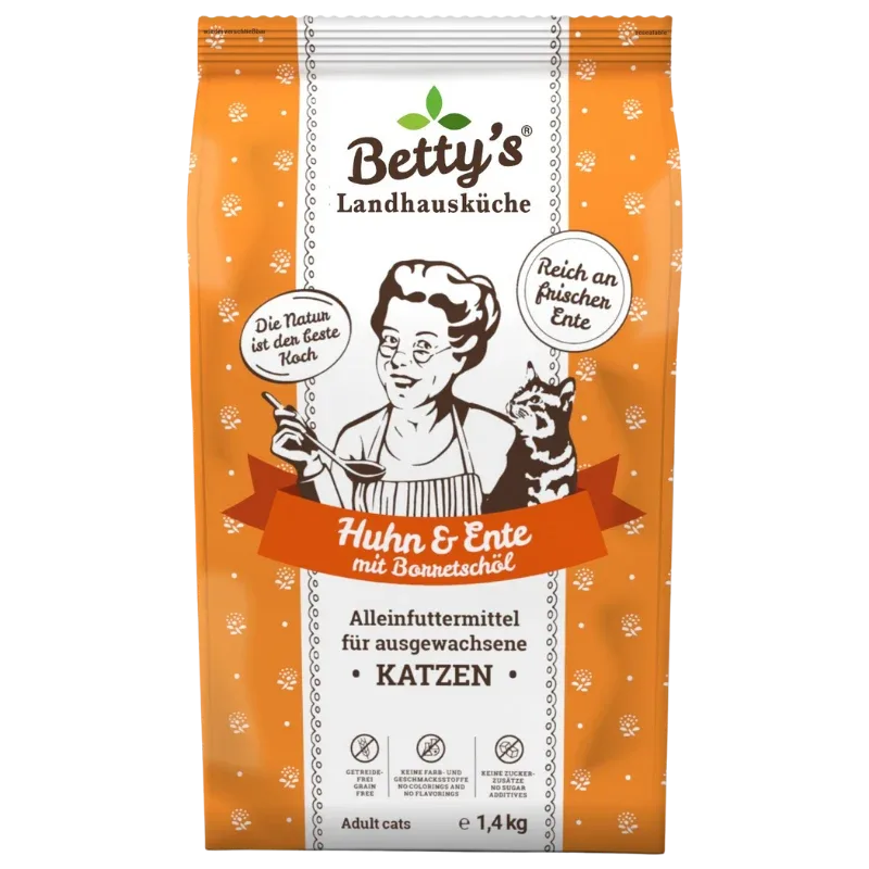 Bettys Landhausküche Katze Adult Trocken Huhn & Ente - Image 2