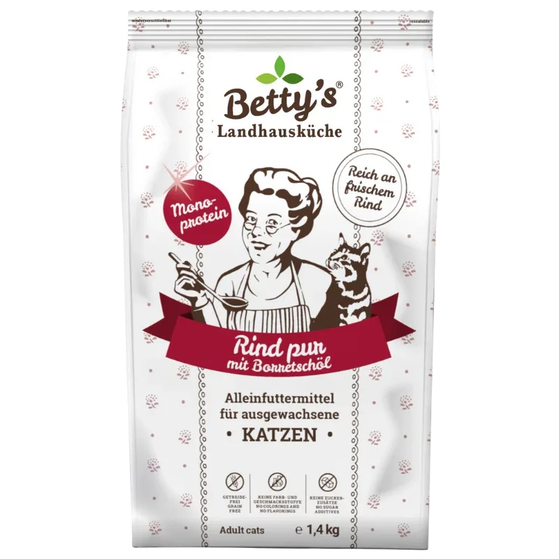 Bettys Landhausküche Katze Adult Trocken Rind pur - Image 2