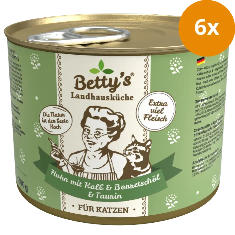 Bettys Landhausküche Katze Dose Huhn mit Kalb & Borretschöl 200 g - Image 2
