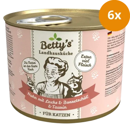 Bettys Landhausküche Katze Dose Huhn mit Lachs & Borretschöl 200 g - Image 2