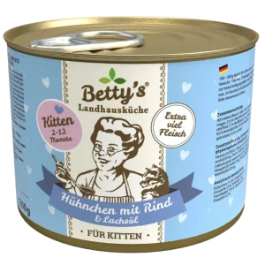 Bettys Landhausküche Katze Dose Kitten Hühnchen mit Rind 200 g