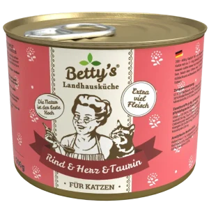 Bettys Landhausküche Katze Dose Rind & Herz 200 g