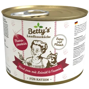 Bettys Landhausküche Katze Dose Rind pur mit Leinöl 200 g