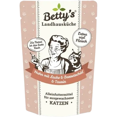 Bettys Landhausküche Katze FB Huhn & Lachs mit Borretschöl 100 g