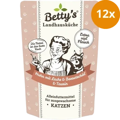 Bettys Landhausküche Katze FB Huhn & Lachs mit Borretschöl 100 g - Image 2