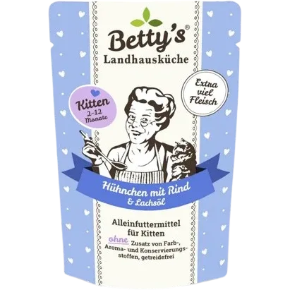 Bettys Landhausküche Katze FB Kitten Hühnchen mit Rind 100 g