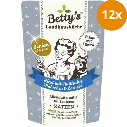 Bettys Landhausküche Katze FB Senior Rind, Truthahn mit Möhrchen & Lachsöl 100 g - Image 2