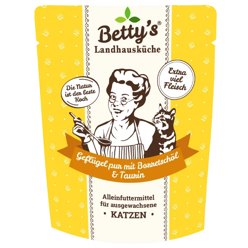 Bettys Landhausküche P.B. Katze Geflügel Pur mit Borretschöl 250 g