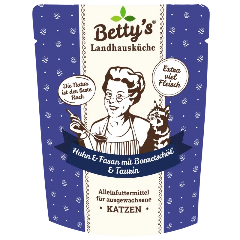 Bettys Landhausküche P.B. Katze Huhn & Fasan mit Borretschöl 250 g