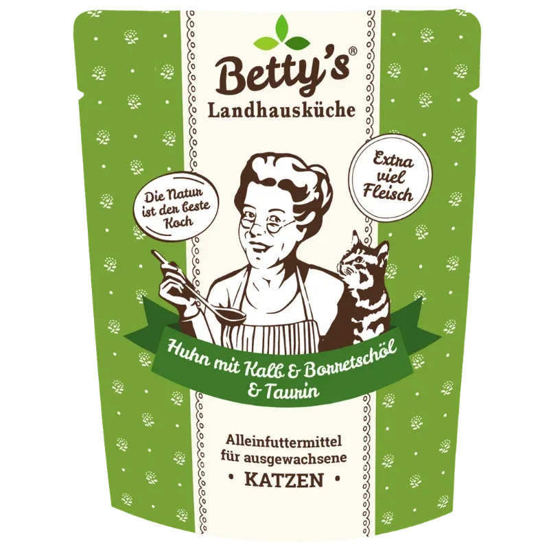 Bettys Landhausküche P.B. Katze Huhn mit Kalb & Borretschöl 250 g