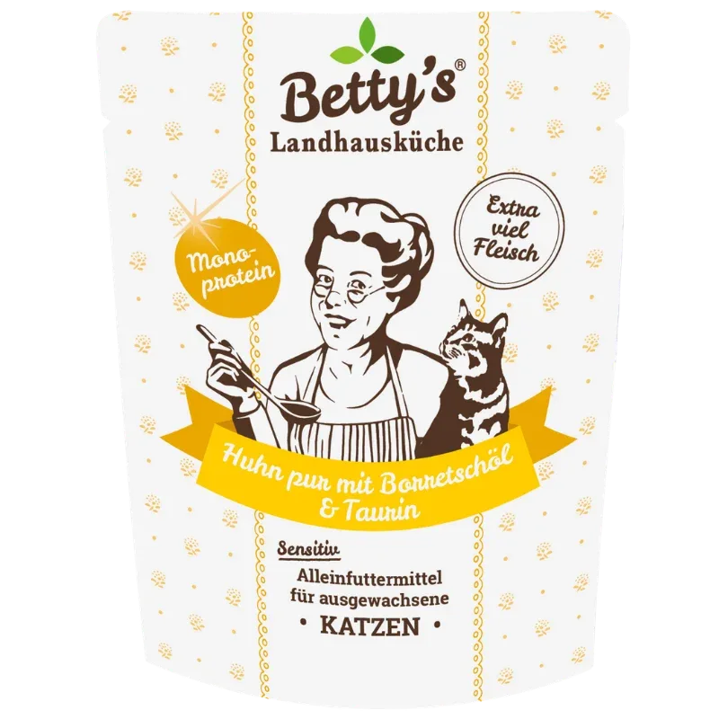 Bettys Landhausküche P.B. Katze Huhn pur mit Borretschöl 250 g