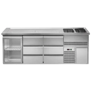 Biertheke Ausgezeichnet PLUS - 2500x700mm - 1 Glastür & 6 Schubladen - HaustierPro