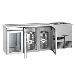 Biertheke ERSTKLASSIG - 2500x700mm - 3 Glastüren - HaustierPro