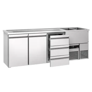 Biertheke EXKLUSIV - 2500x700mm - 2 Türen & 3 Schubladen - HaustierPro