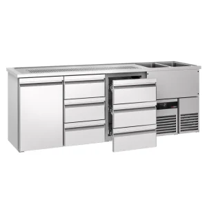 Biertheke HOCHWERTIG - 2500x700mm - 1 Tür & 6 Schubladen - HaustierPro