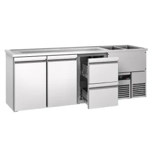 Biertheke HOCHWERTIG - 2500x700mm - 2 Türen & 2 Schubladen - HaustierPro