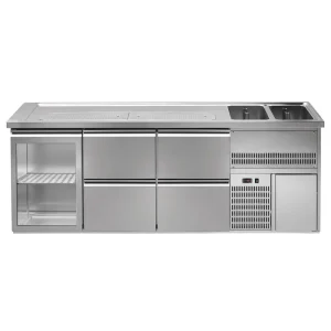 Biertheke Hochwertig PLUS - 2500x700mm - 1 Glastür & 4 Schubladen - HaustierPro