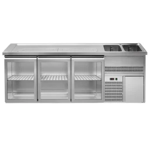 Biertheke Top PLUS - 2500x700mm - 3 Glastüren - HaustierPro