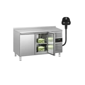 Bio-zertifiziert Kühltisch ECO - 1360x700mm - mit 2 Türen & mit Aufkantung - Für UK - HaustierPro