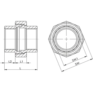 Bio-zertifiziert Springer Verschraubung I/I flach NPS=1 ″ - 311100T - HaustierPro