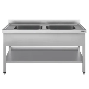 Bio-zertifiziert Spültisch ECO - 1400x700mm - mit Grundboden & 2 Becken mittig - HaustierPro