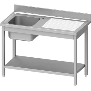 Biologisch abbaubares Stalgast Spültisch ECO mit Grundboden, mit einem Becken links, mit Aufkantung, Selbstmontage - HaustierPro