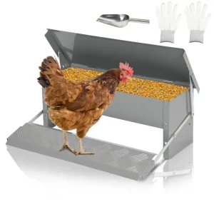 BMOT Futterautomat Futterspender mit Handschuhe 5kg mit Edelstahlnippel - HaustierPro