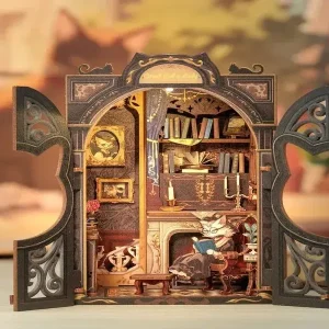 Book Nook | Count Cat's Study in Herzform | vergoldet - HaustierPro