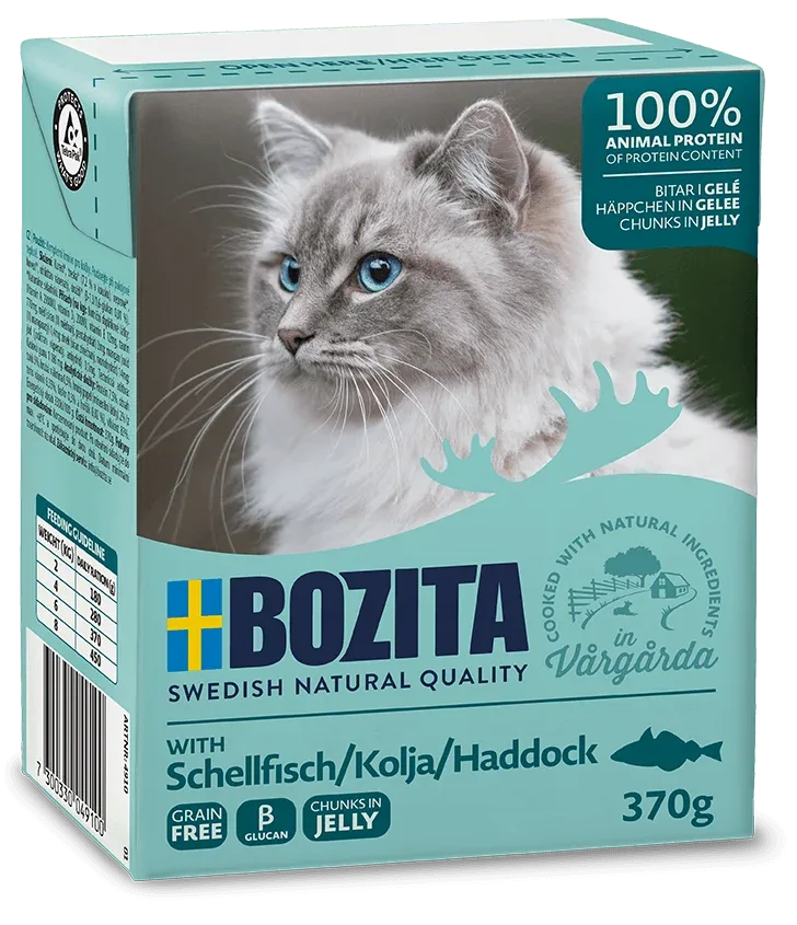 Bozita Cat Häppchen in Gelee Schellfisch