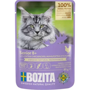 Bozita Cat Senior 8+ Häppchen in Sauce mit viel Huhn