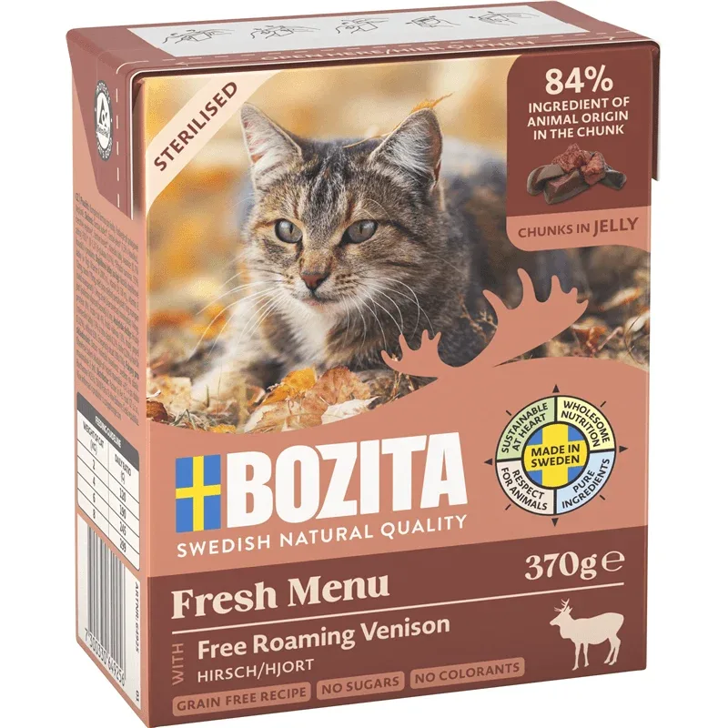 Bozita Cat Sterilised Häppchen in Gelee mit Hirsch