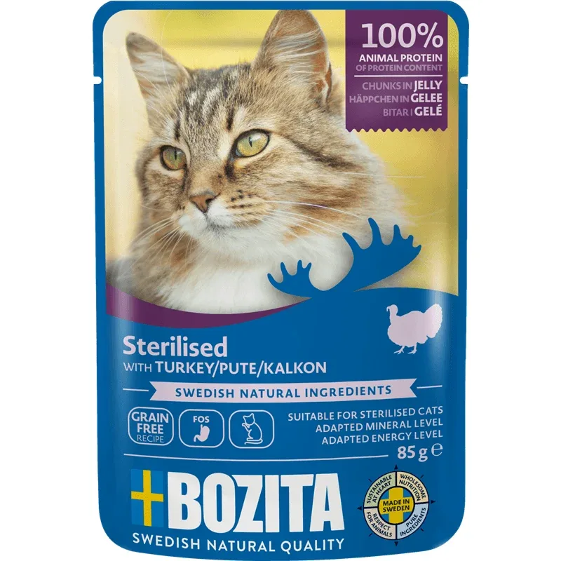 Bozita Cat Sterilised Häppchen in Gelee mit Pute